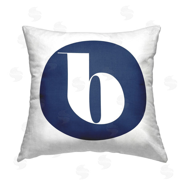 stupell industries Stupell Studio | Lowercase Blue B Initial Printed Throw Pillow