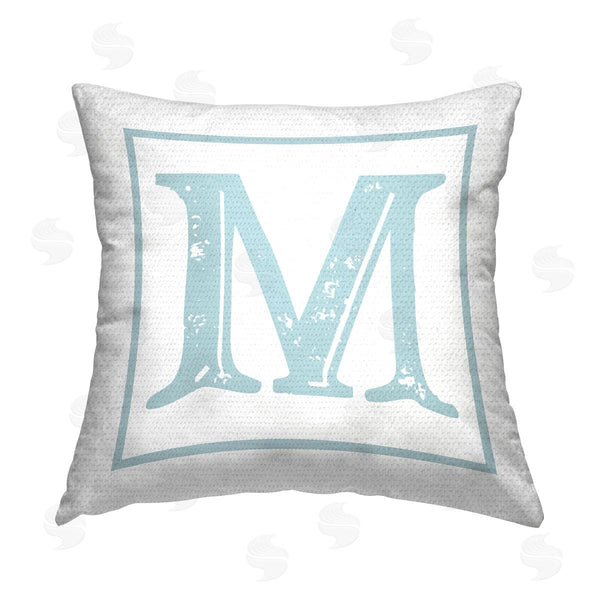 Stupell Industries Stupell Studio | M Letter Initial Printed Throw Pillow