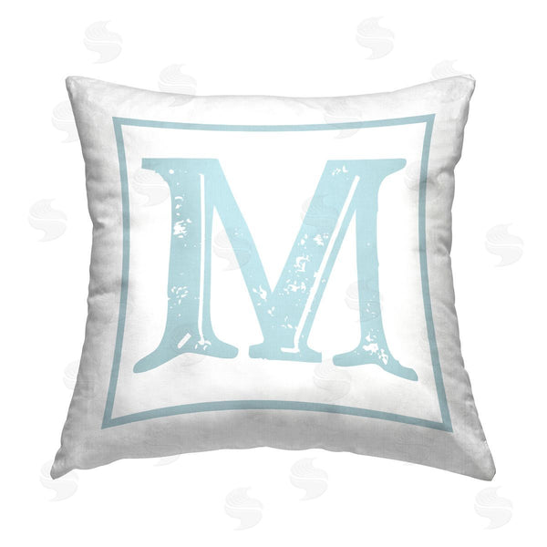 stupell industries Stupell Studio | M Letter Initial Printed Throw Pillow