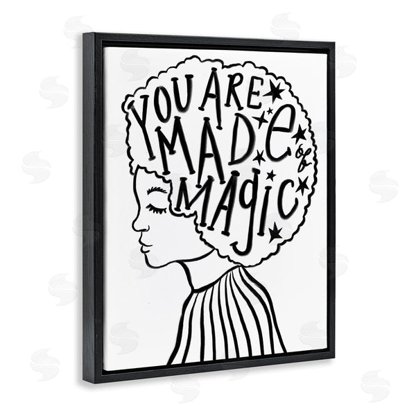 Stupell Industries Stupell Studio | Made Of Magic Phrase Children's Hair Portrait