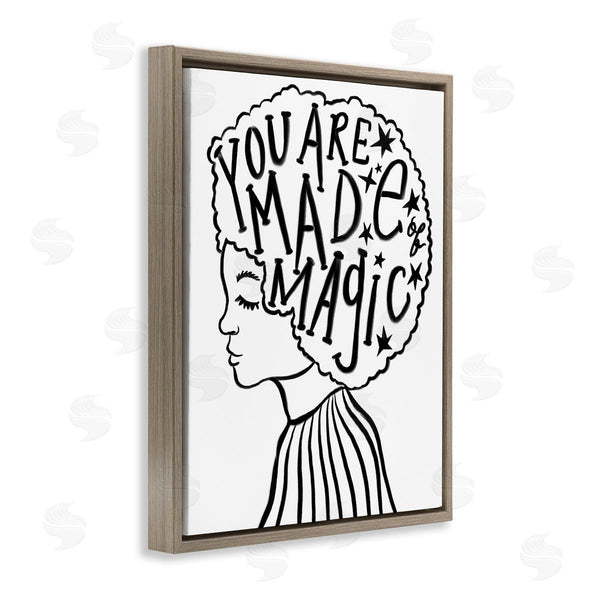 Stupell Industries Stupell Studio | Made Of Magic Phrase Children's Hair Portrait