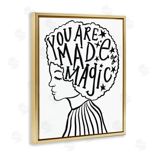 Stupell Industries Stupell Studio | Made Of Magic Phrase Children's Hair Portrait