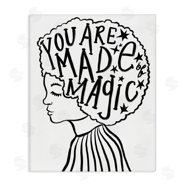 stupell industries Stupell Studio | Made of Magic Phrase Children's Hair Portrait