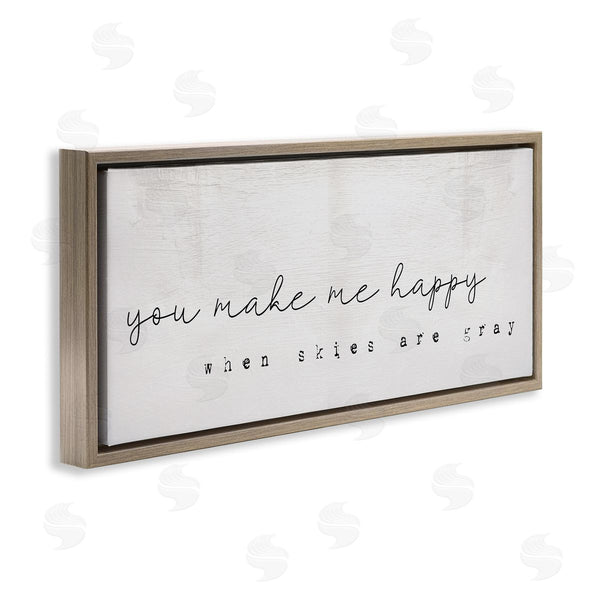 Stupell Industries Stupell Studio | Make Me Happy Quote Charming Romantic Rustic