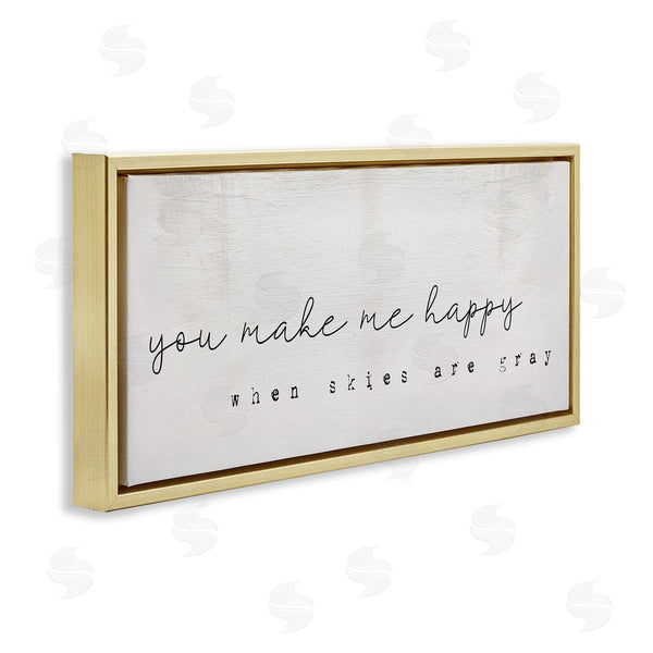 Stupell Industries Stupell Studio | Make Me Happy Quote Charming Romantic Rustic