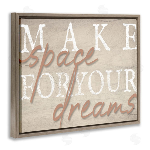 Stupell Industries Stupell Studio | Make Space For Dreams Weathered Grainy Pattern Quote Wall Art