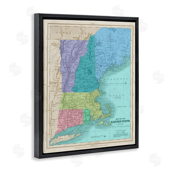Stupell Industries Stupell Studio | Map Of Eastern States New England Border Lines