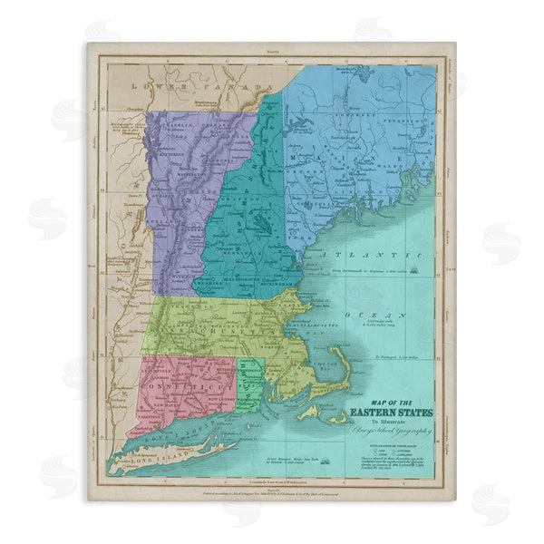 stupell industries Stupell Studio | Map Of Eastern States New England Border Lines