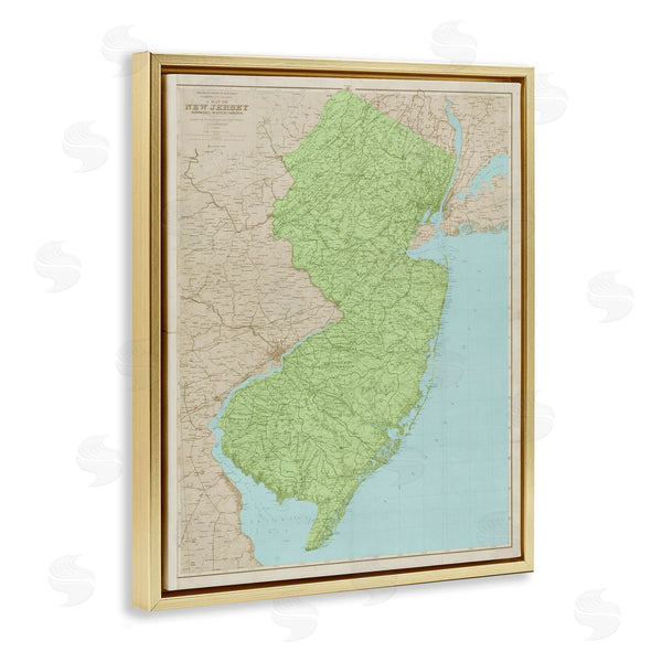 Stupell Industries Stupell Studio | Map Of New Jersey Classical State Border