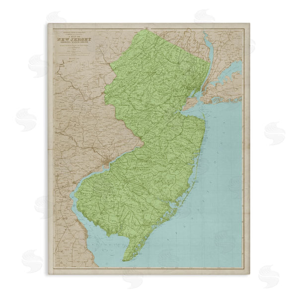 stupell industries Stupell Studio | Map Of New Jersey Classical State Border