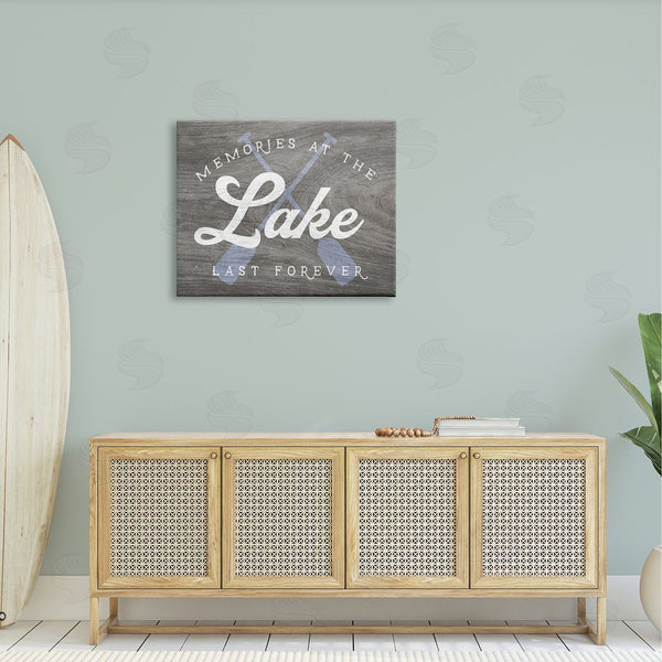 Stupell Industries Stupell Studio | Memories At Lake Phrase Rustic Boat Ores Motif Wall Art