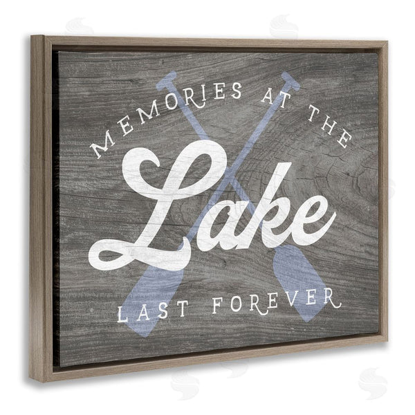 Stupell Industries Stupell Studio | Memories At Lake Phrase Rustic Boat Ores Motif Wall Art