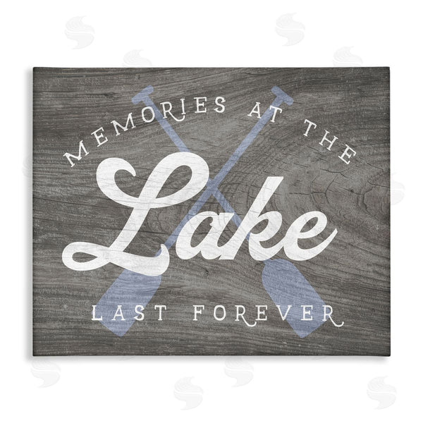 stupell industries Stupell Studio | Memories at Lake Phrase Rustic Boat Ores Motif Wall Art