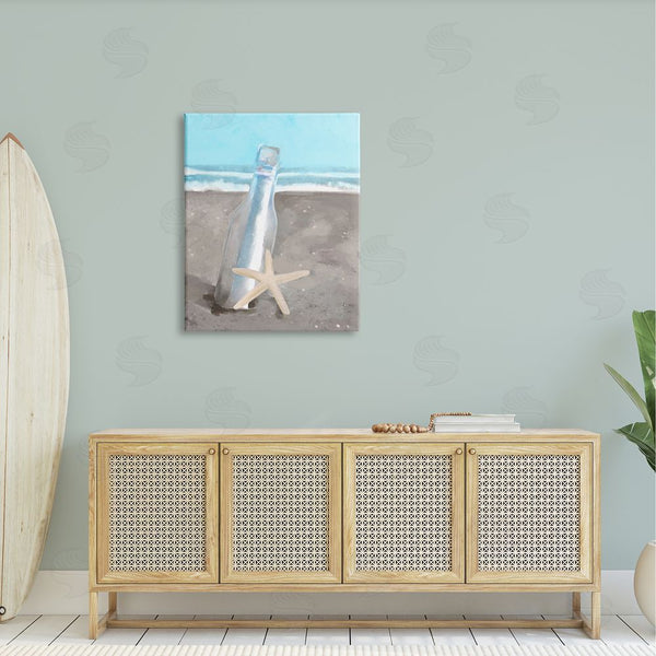 Stupell Industries Stupell Studio | Message Bottle Beach Shore Wall Art