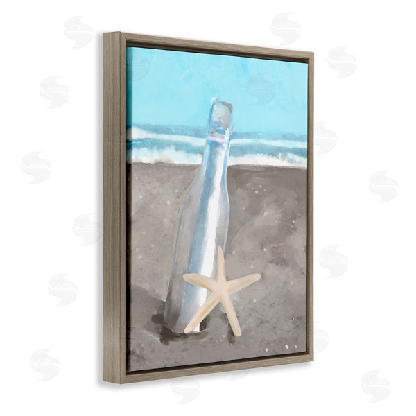 Stupell Industries Stupell Studio | Message Bottle Beach Shore Wall Art