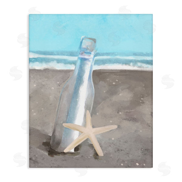 stupell industries Stupell Studio | Message Bottle Beach Shore Wall Art
