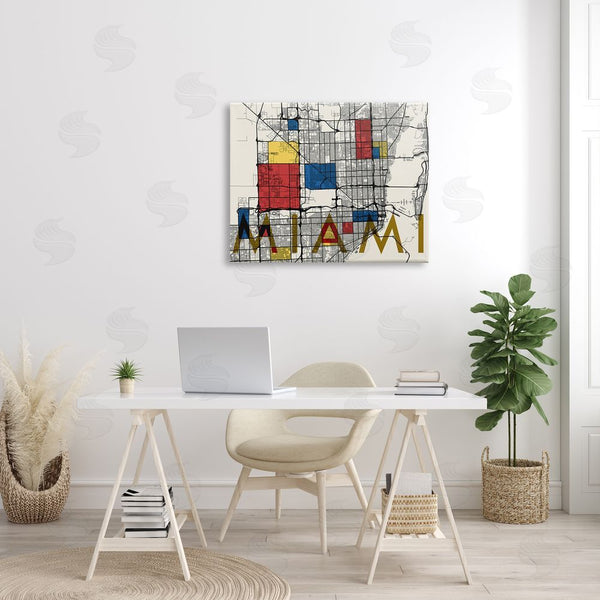 Stupell Industries Stupell Studio | Miami City Street Grid Abstract Block Shape Inspiration Wall Art