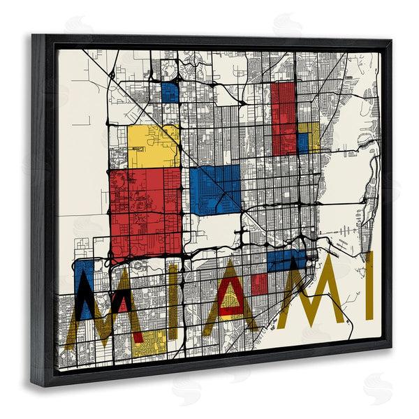 Stupell Industries Stupell Studio | Miami City Street Grid Abstract Block Shape Inspiration Wall Art