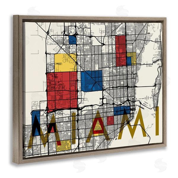 Stupell Industries Stupell Studio | Miami City Street Grid Abstract Block Shape Inspiration Wall Art