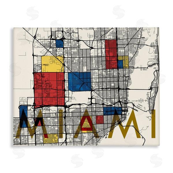 stupell industries Stupell Studio | Miami City Street Grid Abstract Block Shape Inspiration Wall Art