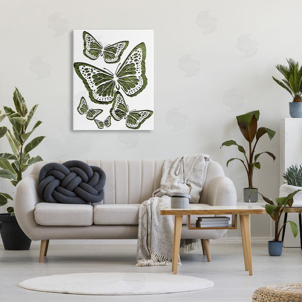 Stupell Industries Stupell Studio | Minimal Queen Butterfly Silhouette Over Grass Pattern Wall Art