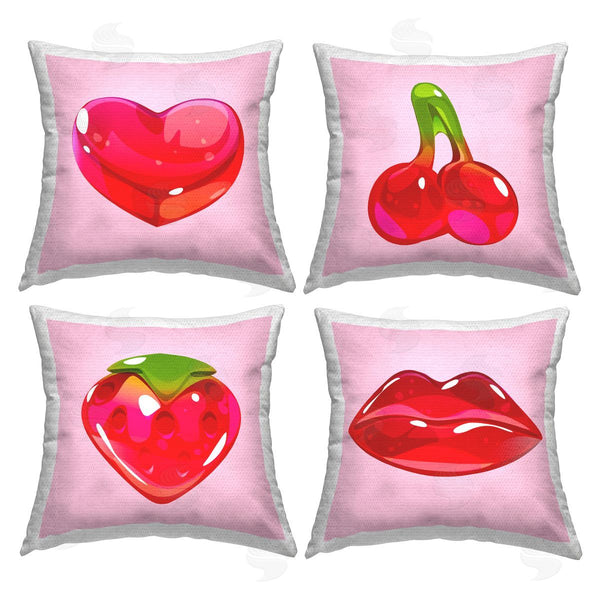 Stupell Industries Stupell Studio | Mixed Gummy Candy Shapes Printed Throw Pillow Set