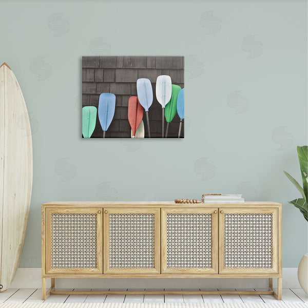Stupell Industries Stupell Studio | Mixed Ores Against Beach Shed Boating Paddle Wall Art