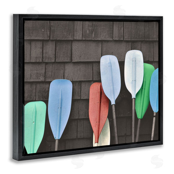 Stupell Industries Stupell Studio | Mixed Ores Against Beach Shed Boating Paddle Wall Art