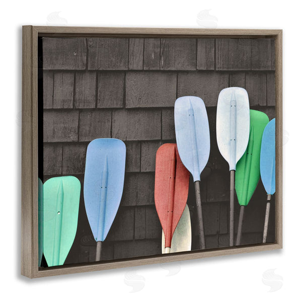 Stupell Industries Stupell Studio | Mixed Ores Against Beach Shed Boating Paddle Wall Art