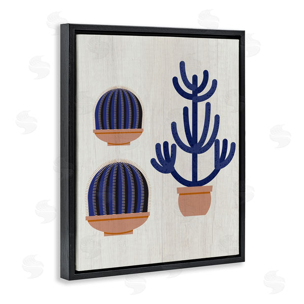 Stupell Industries Stupell Studio | Modern Cactus Trio Abstract Blue Cacti Potted Wall Art
