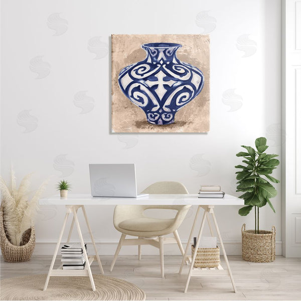 Stupell Industries Stupell Studio | Modern Ceramic Vase Still Life Distressed Brown Pattern Wall Art