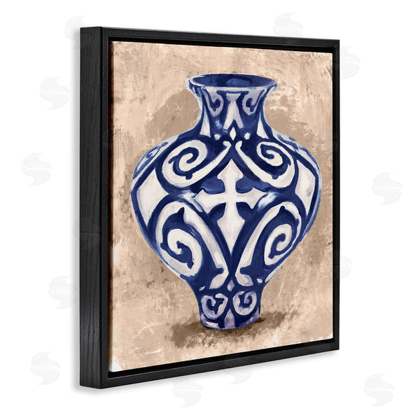 Stupell Industries Stupell Studio | Modern Ceramic Vase Still Life Distressed Brown Pattern Wall Art