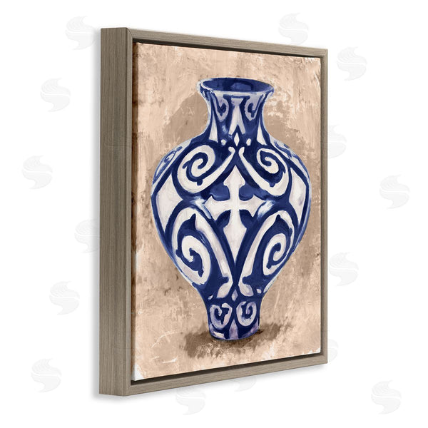 Stupell Industries Stupell Studio | Modern Ceramic Vase Still Life Distressed Brown Pattern Wall Art