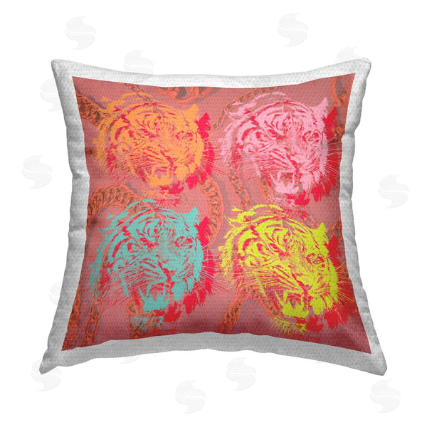 Stupell Industries Stupell Studio | Modern Pop Tigers Printed Throw Pillow