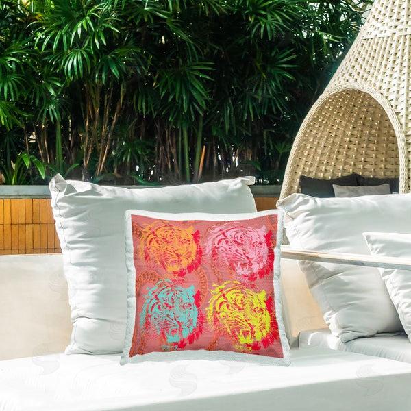 Stupell Industries Stupell Studio | Modern Pop Tigers Printed Throw Pillow