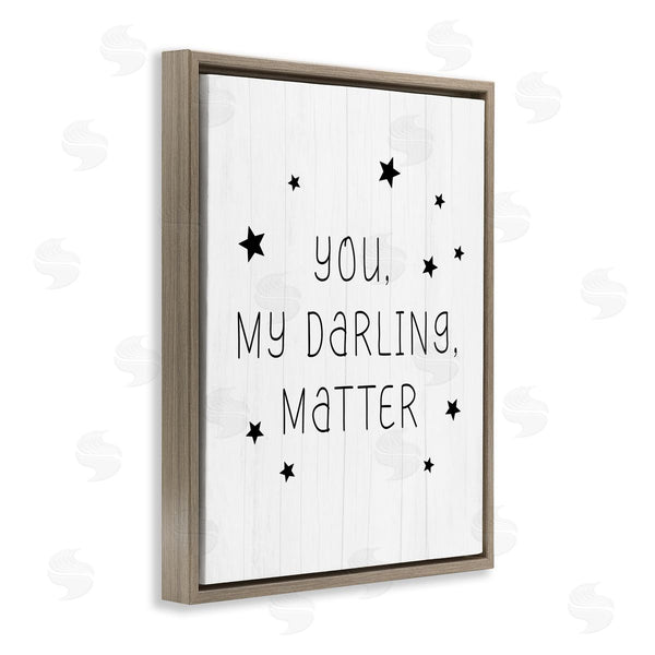 Stupell Industries Stupell Studio | Monochromatic You Darling Matter Textured Log Sign Wall Art