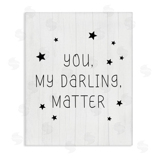 stupell industries Stupell Studio | Monochromatic You Darling Matter Textured Log Sign Wall Art