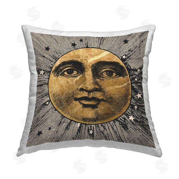 Stupell Industries Stupell Studio | Moon & Stars Face Printed Throw Pillow
