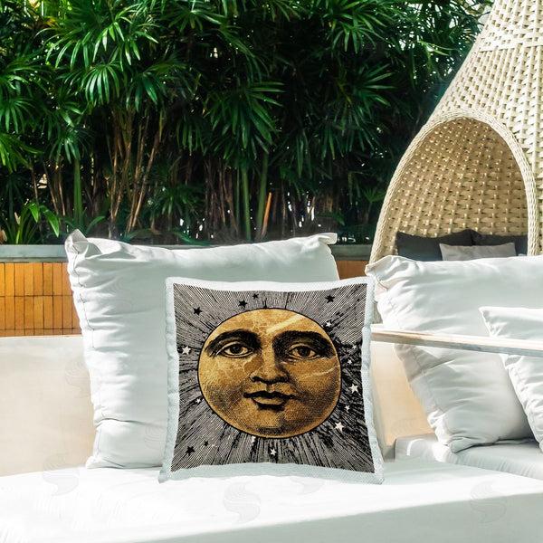 Stupell Industries Stupell Studio | Moon & Stars Face Printed Throw Pillow