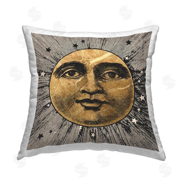 stupell industries Stupell Studio | Moon & Stars Face Printed Throw Pillow