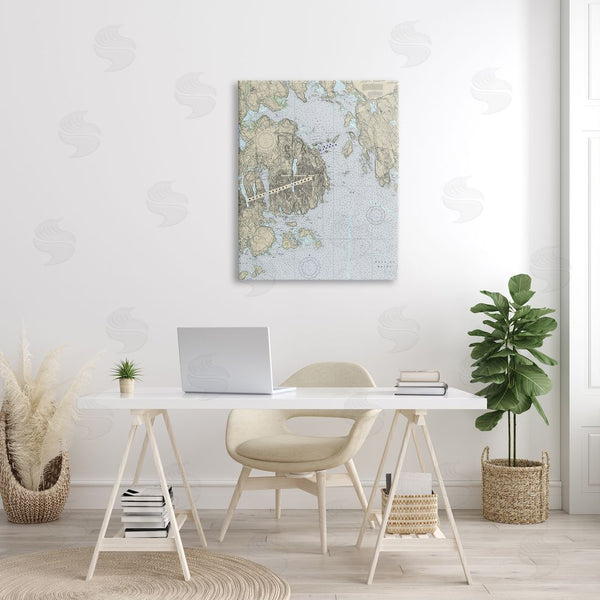 Stupell Industries Stupell Studio | Mount Desert Island Maine Coastal Map Traditional Cartography Wall Art