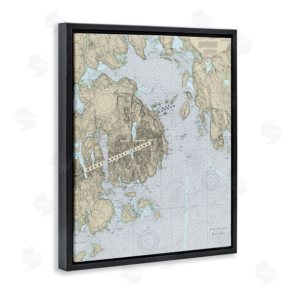 Stupell Industries Stupell Studio | Mount Desert Island Maine Coastal Map Traditional Cartography Wall Art