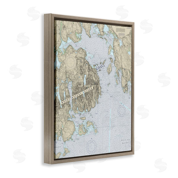 Stupell Industries Stupell Studio | Mount Desert Island Maine Coastal Map Traditional Cartography Wall Art