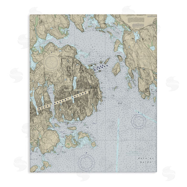 stupell industries Stupell Studio | Mount Desert Island Maine Coastal Map Traditional Cartography Wall Art