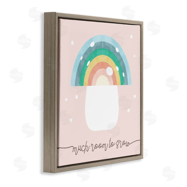 Stupell Industries Stupell Studio | Much Room To Grow Phrase Kids' Rainbow Mushroom Wall Art