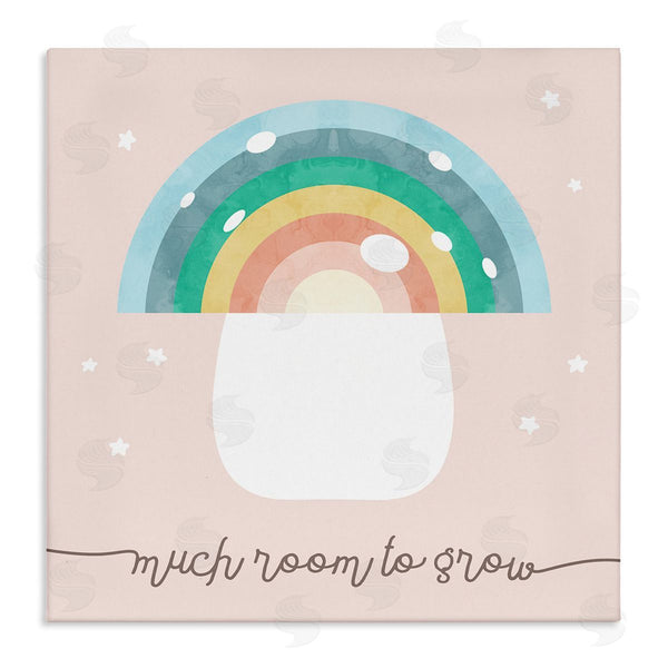 stupell industries Stupell Studio | Much Room to Grow Phrase Kids' Rainbow Mushroom Wall Art