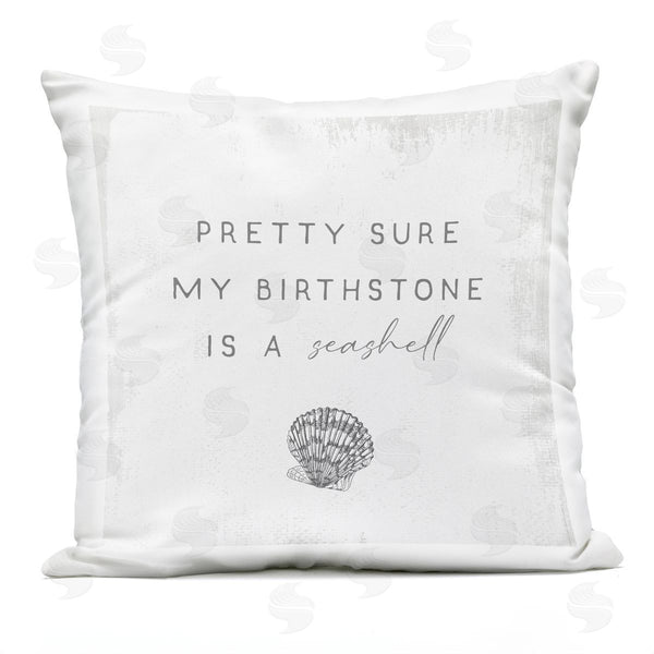Stupell Industries Stupell Studio | My Birthstone Is Seashell Printed Throw Pillow