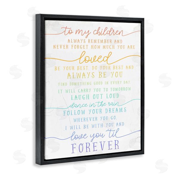 Stupell Industries Stupell Studio | My Children Are Loved Quote Playful Rainbow Typography Wall Art