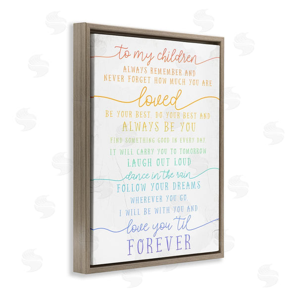 Stupell Industries Stupell Studio | My Children Are Loved Quote Playful Rainbow Typography Wall Art