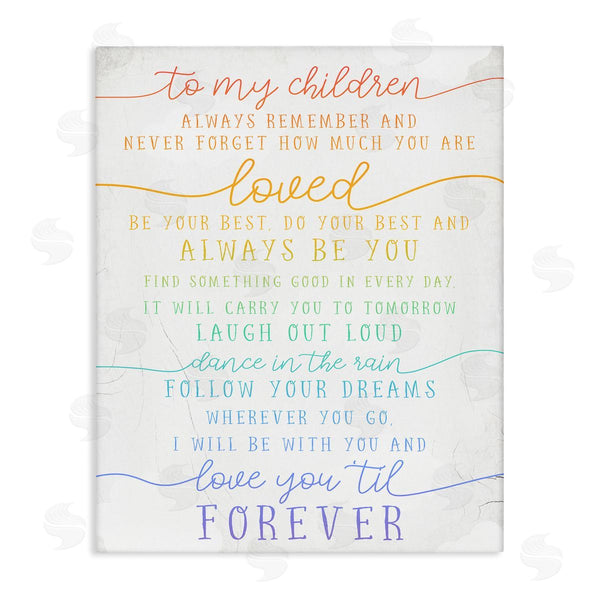 stupell industries Stupell Studio | My Children Are Loved Quote Playful Rainbow Typography Wall Art